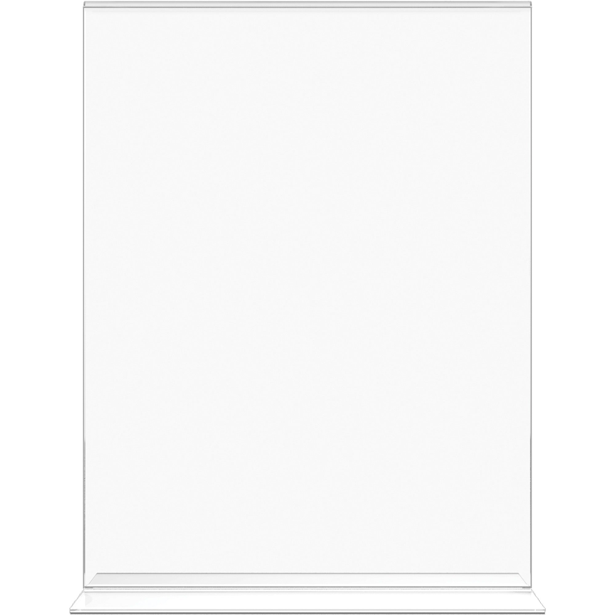 Lorell Double-sided Frame - 1 Each - 8.50" Holding Width x 11" Holding Height - Rectangular Shape - Double Sided - Acrylic - Countertop - Clear - 