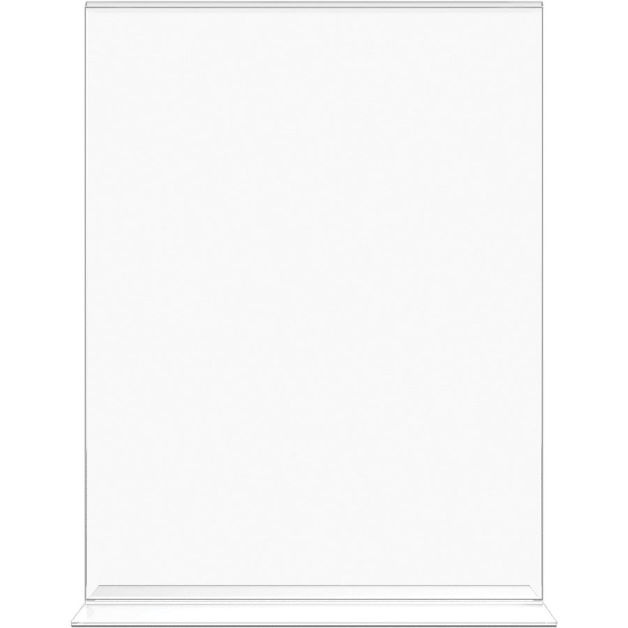 Lorell Double-sided Frame - 1 Each - 8.50" Holding Width x 11" Holding Height - Rectangular Shape - Double Sided - Acrylic - Countertop - Clear