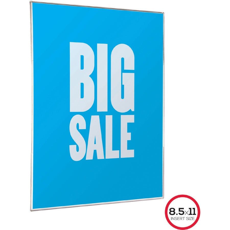 Lorell Cubicle Frame - 1 Each - 8.50" Holding Width x 11" Holding Height - Rectangular Shape - Wall Mountable - Acrylic - Wall, File Cabinet, Locker, Cubicle - Clear