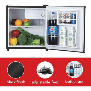 Lorell Compact Refrigerator - 1.60 ft - Manual Defrost - Manual Defrost - Reversible - 1.60 ft Net Refrigerator Capacity - Black - Steel, Fiberglass, Plastic