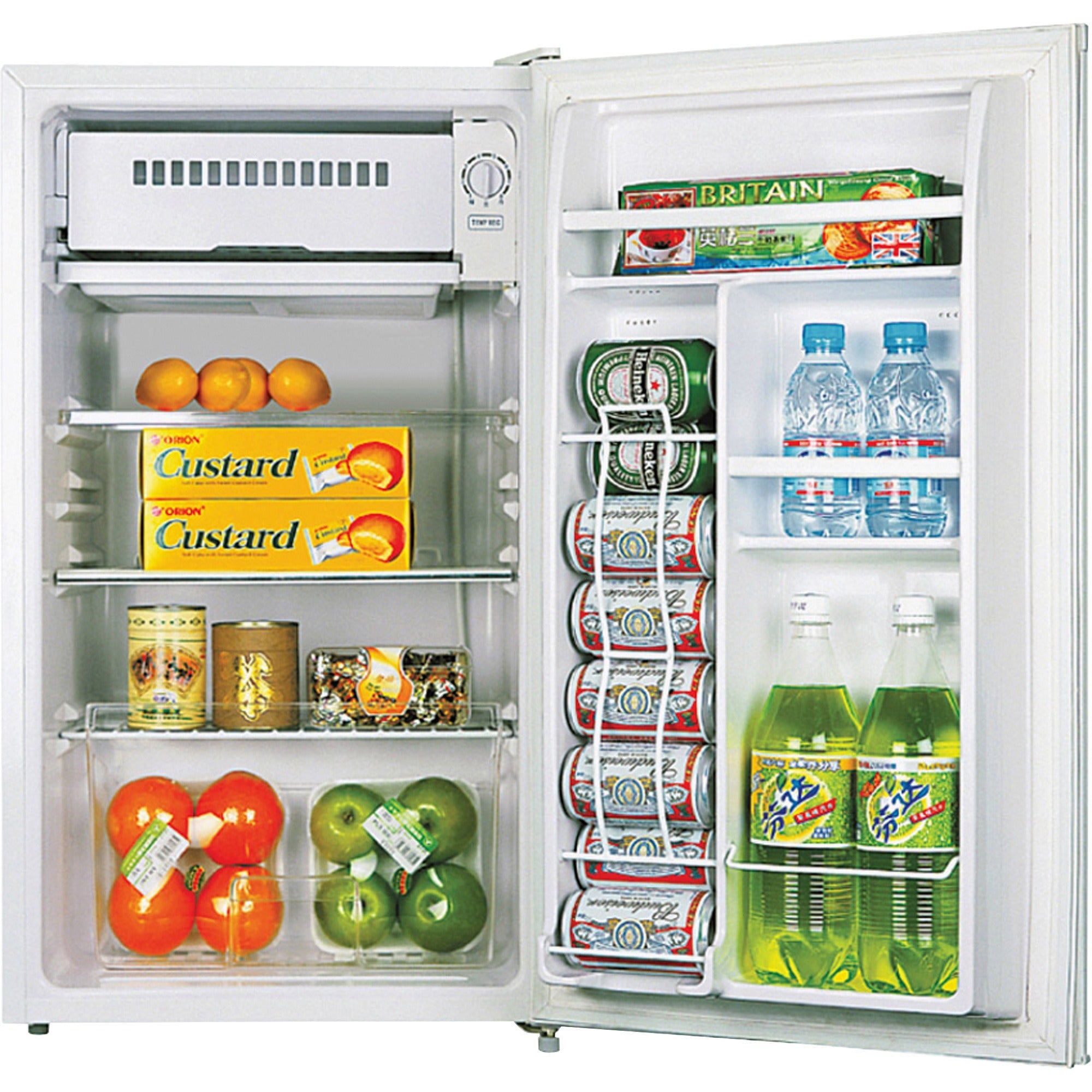 Lorell Compact Refrigerator - 3.20 ft - Manual Defrost - Manual Defrost - Reversible - 3.20 ft Net Refrigerator Capacity - Black, Light Blue, White - Steel, Fiberglass, Plastic