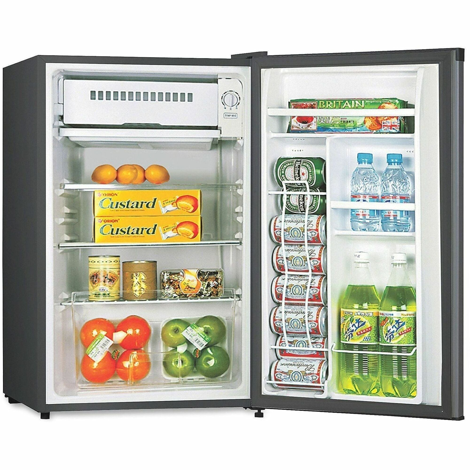 Lorell Compact Refrigerator - 3.20 ft - Manual Defrost - Manual Defrost - Reversible - 3.20 ft Net Refrigerator Capacity - Black - Steel, Fiberglass, Plastic