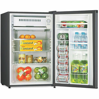Lorell Compact Refrigerator - 3.20 ft - Manual Defrost - Manual Defrost - Reversible - 3.20 ft Net Refrigerator Capacity - Black - Steel, Fiberglass, Plastic