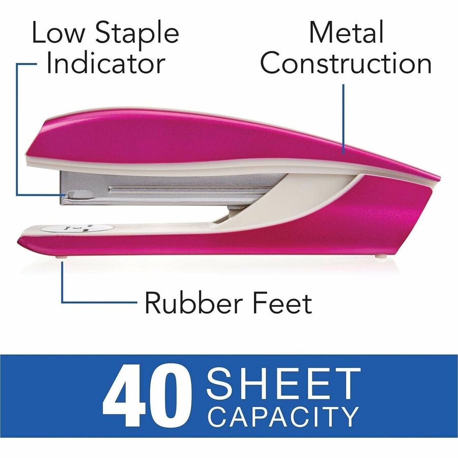 Swingline NeXXt Series WOW Desktop Stapler - 40 Sheets Capacity - 1 Each - Pink