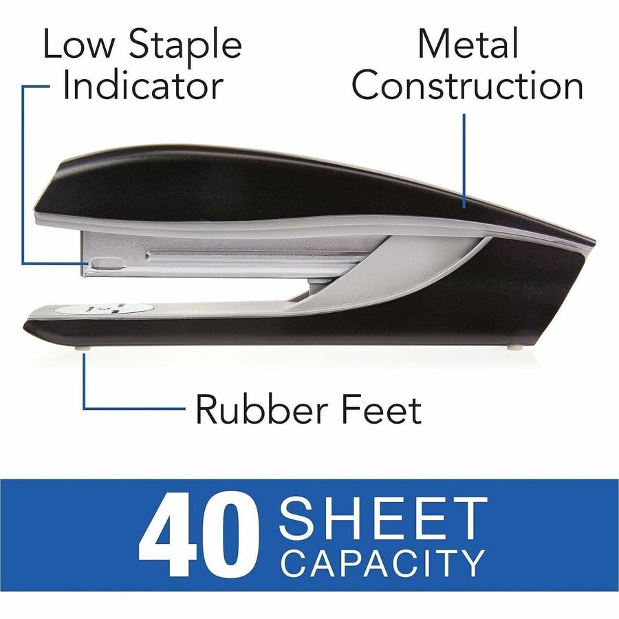 Swingline NeXXt Series Style Desktop Stapler - 40 Sheets Capacity - 210 Staple Capacity - Full Strip - 1 Each - Black