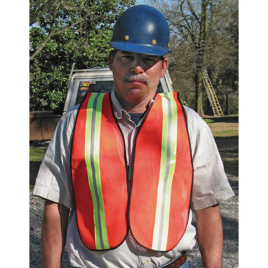 Crews Reflective Fluorescent Safety Vest, Sold as 1 Each - 2