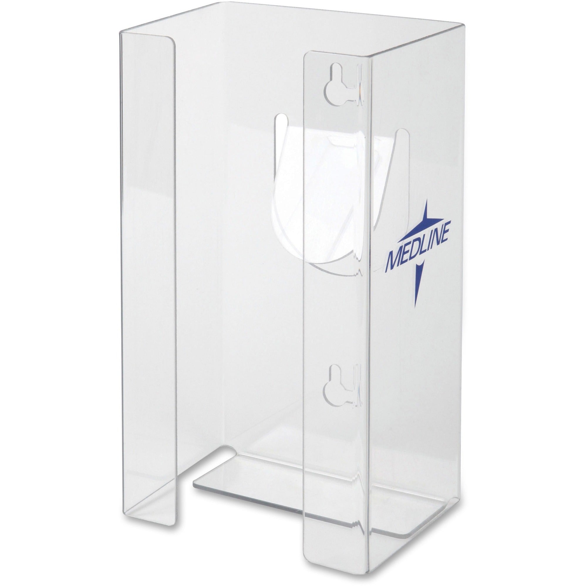 Medline Plastic Single Glove Box Holder - Horizontal, Vertical - Plexiglass - 1 Each - Clear - 