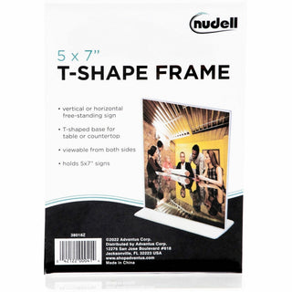Golite nu-dell Double-sided Sign Holder - 1 Each - 5" Width x 7" Height - Rectangular Shape - Double Sided - Self-standing - Signage, Photo, Notice - Plastic - Clear