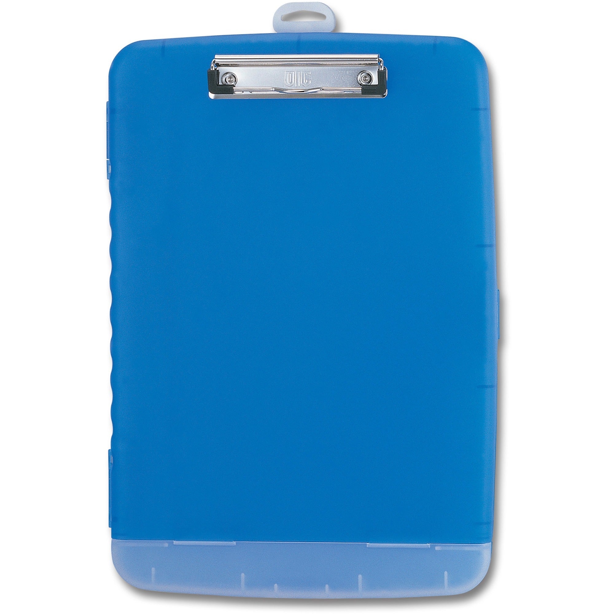 Officemate Slim Clipboard Storage Box - 1" Clip Capacity - 8 1/2" x 11" - Blue - 1 Each - 