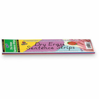 Dry Erase Sentence Strips, 12 x 3, Blue; Pink; Yellow, 30/Pack