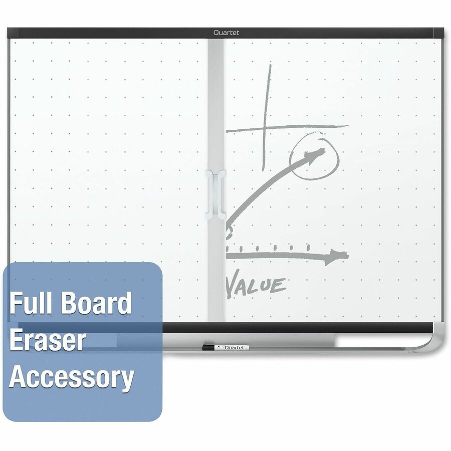 Quartet Prestige 2 Total Erase Magnetic Whiteboard - 48" (4 ft) Width x 36" (3 ft) Height - White Surface - Black Aluminum Frame - Horizontal - Magnetic - 1 Each