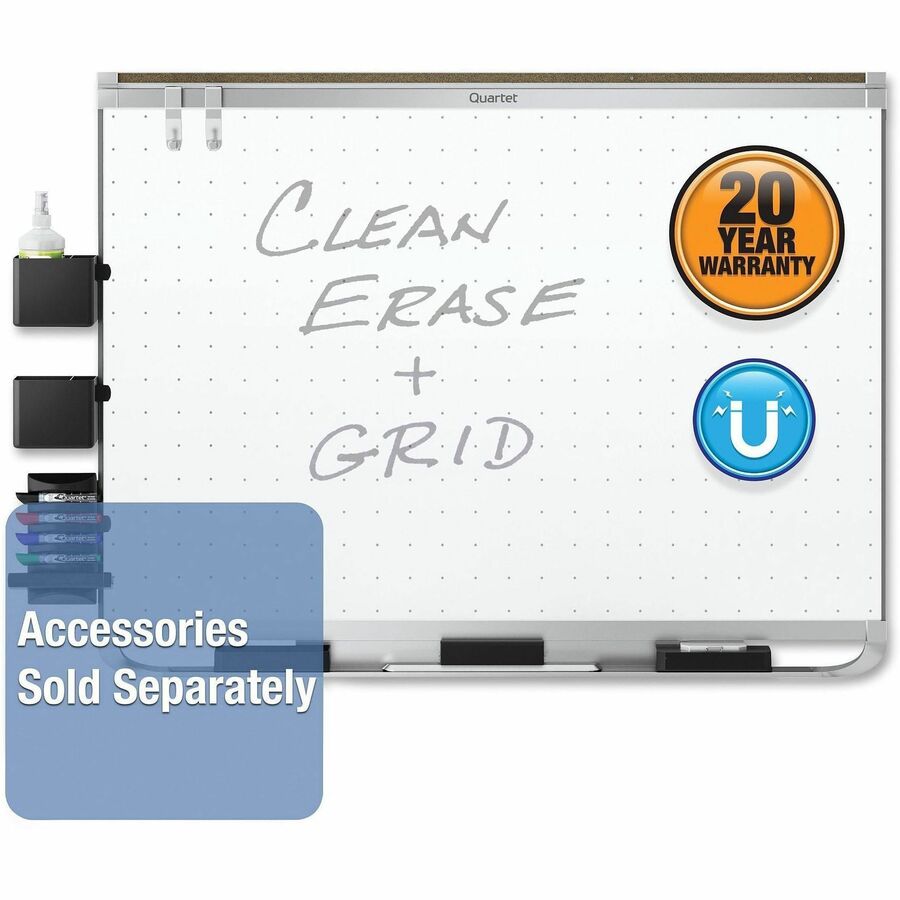 Quartet Prestige 2 Total Erase Magnetic Whiteboard - 72" (6 ft) Width x 48" (4 ft) Height - White Surface - Silver Aluminum Frame - Horizontal - Magnetic - 1 Each