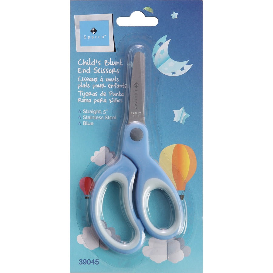 Sparco 5" Kids Blunt End Scissors - 5" Overall Length - Blunted Tip - Blue - 1 Each - 