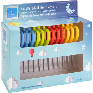 Sparco 5" Kids Blunt End Scissors - 5" Overall Length - Blunted Tip - Assorted - 12 / Pack