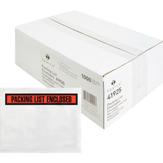 Sparco Pre-labeled Packing Slip Envelope - Packing List - 7" Width x 5 1/2" Length - 70 g/m2 - Self-adhesive Seal - Paper, Low Density Polyethylene (LDPE) - 1000 / Box - White