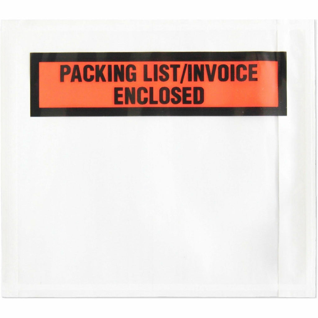 Sparco Pre-Labeled Waterproof Packing Envelopes - Packing List - 4 1/2" Width x 5 1/2" Length - Self-adhesive Seal - Low Density Polyethylene (LDPE) - 1000 / Box - White