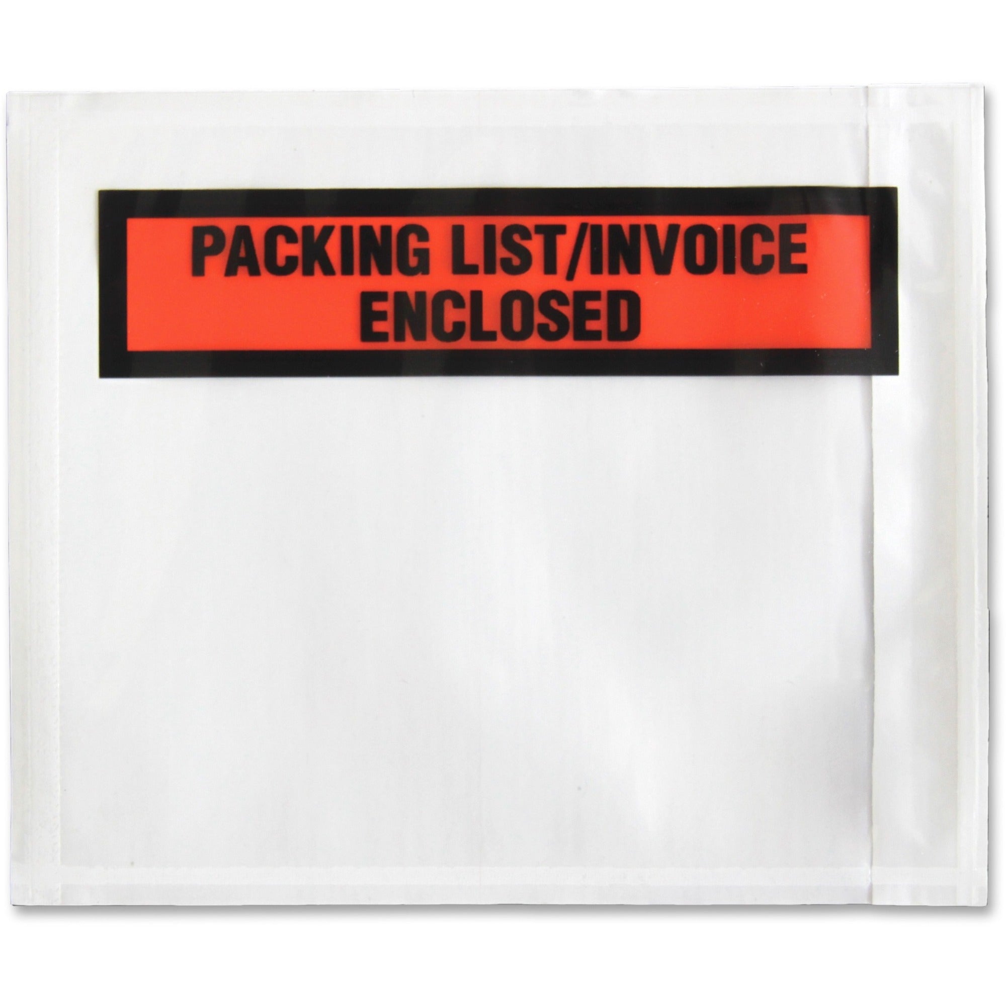 Sparco Pre-Labeled Waterproof Packing Envelopes - Packing List - 4 1/2" Width x 5 1/2" Length - Self-adhesive Seal - Low Density Polyethylene (LDPE) - 1000 / Box - White - 