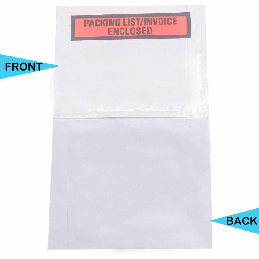 Sparco Pre-Labeled Waterproof Packing Envelopes - Packing List - 4 1/2" Width x 5 1/2" Length - Self-adhesive Seal - Low Density Polyethylene (LDPE) - 1000 / Box - White
