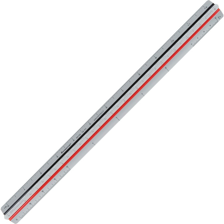 Staedtler Mars Professional Architectural Triangular Scale - 12" Length - Aluminum - 1 Each - Silver - 