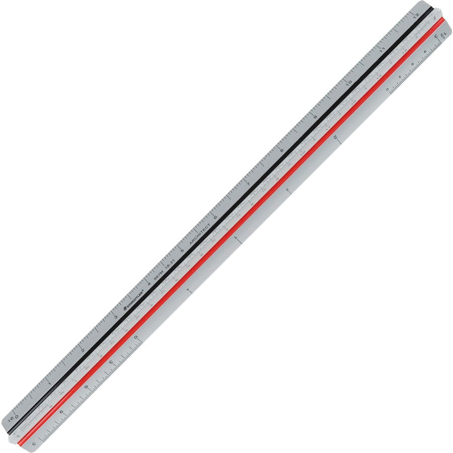 Staedtler Mars Professional Architectural Triangular Scale - 12" Length - Aluminum - 1 Each - Silver - 