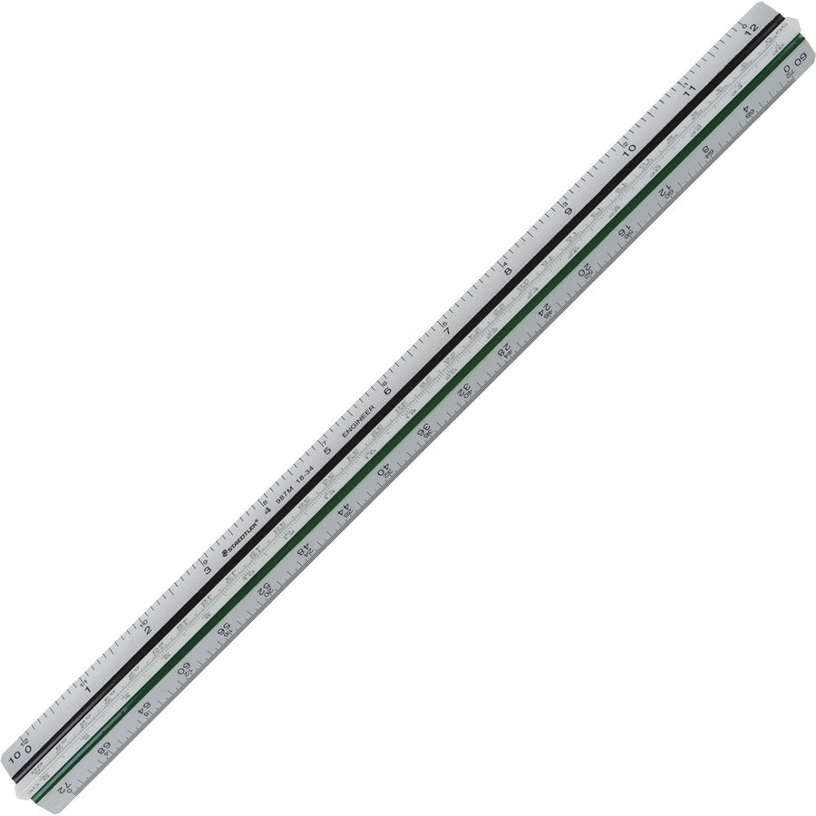 Staedtler Mars Professional Engineering Triangular Scale - 12" Length - Aluminum - 1 Each - Silver - 