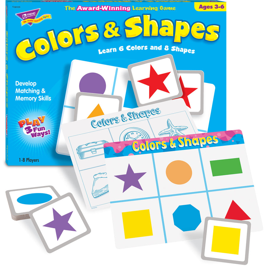 Trend Colors/Shapes Match Me Learning Game - Educational - 1 to 8 Players - 1 Each - 