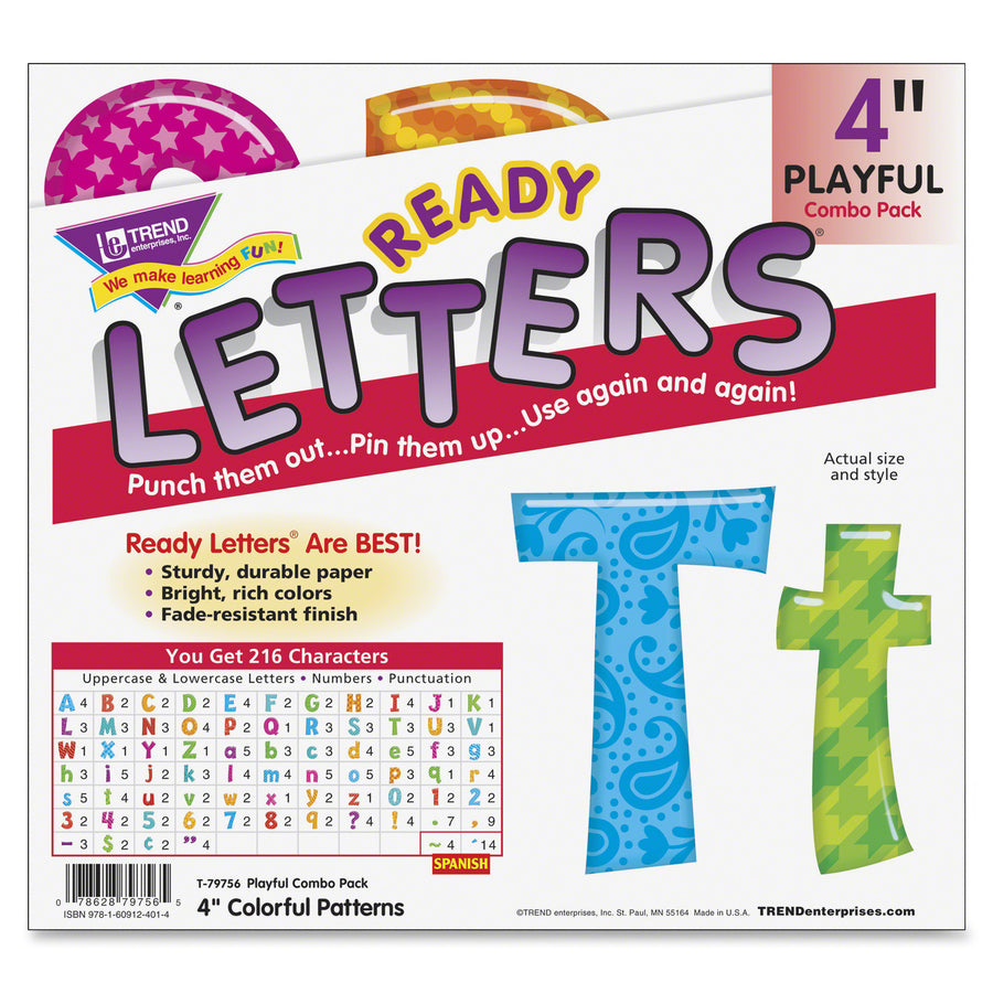 Trend Colorful Patterns 4-inch Ready Letters - 