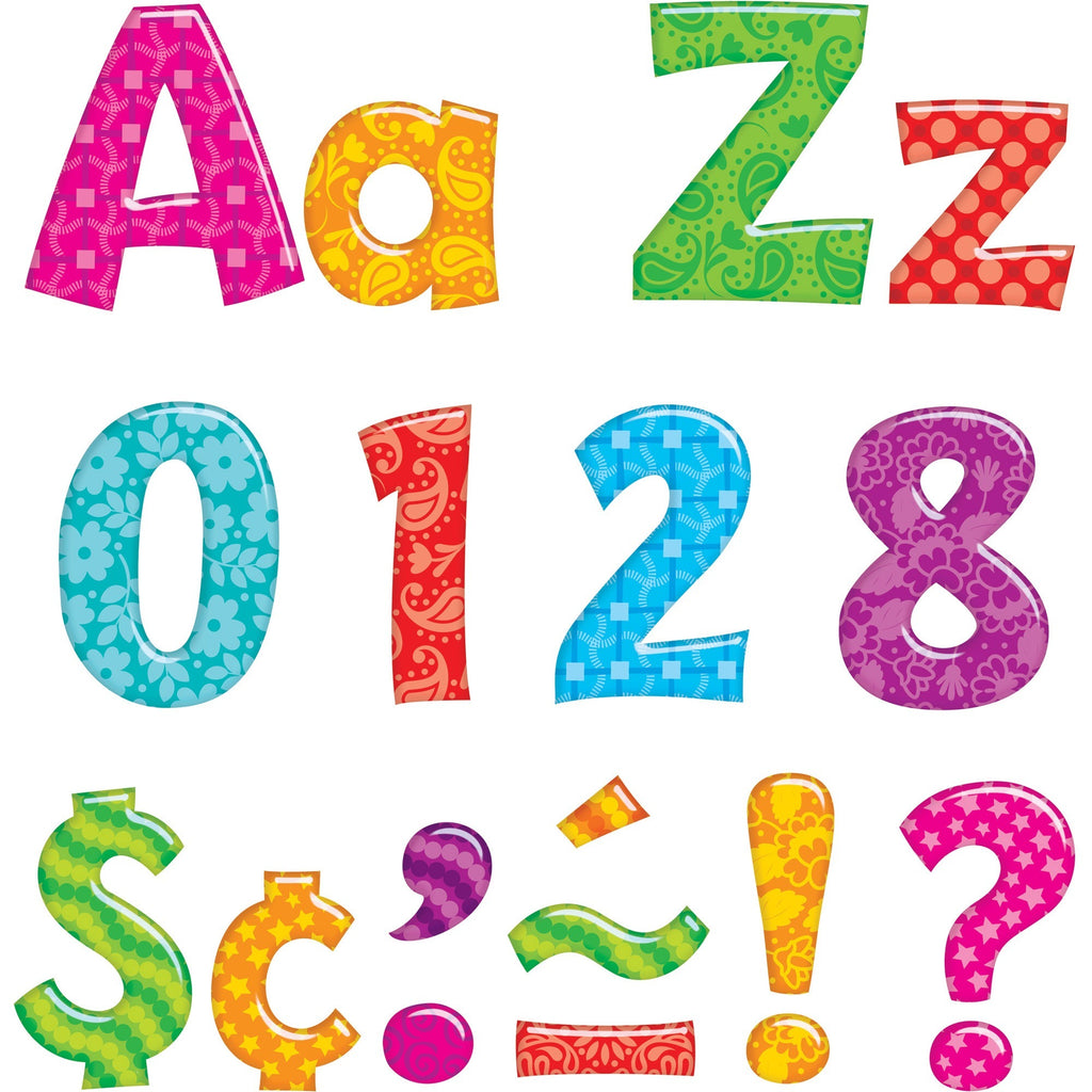 Trend Colorful Patterns 4-inch Ready Letters - 