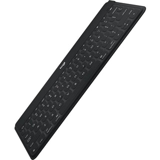 Keys-To-Go Super-Slim and Super-Light Bluetooth Keyboard for iPhone, iPad, and Apple TV - Black - Wireless Connectivity - Bluetooth - Tablet, Smartphone, Smart TV, Tablet, Smartphone, iPhone, iPad, Apple TV - Mechanical Keyswitch - Black