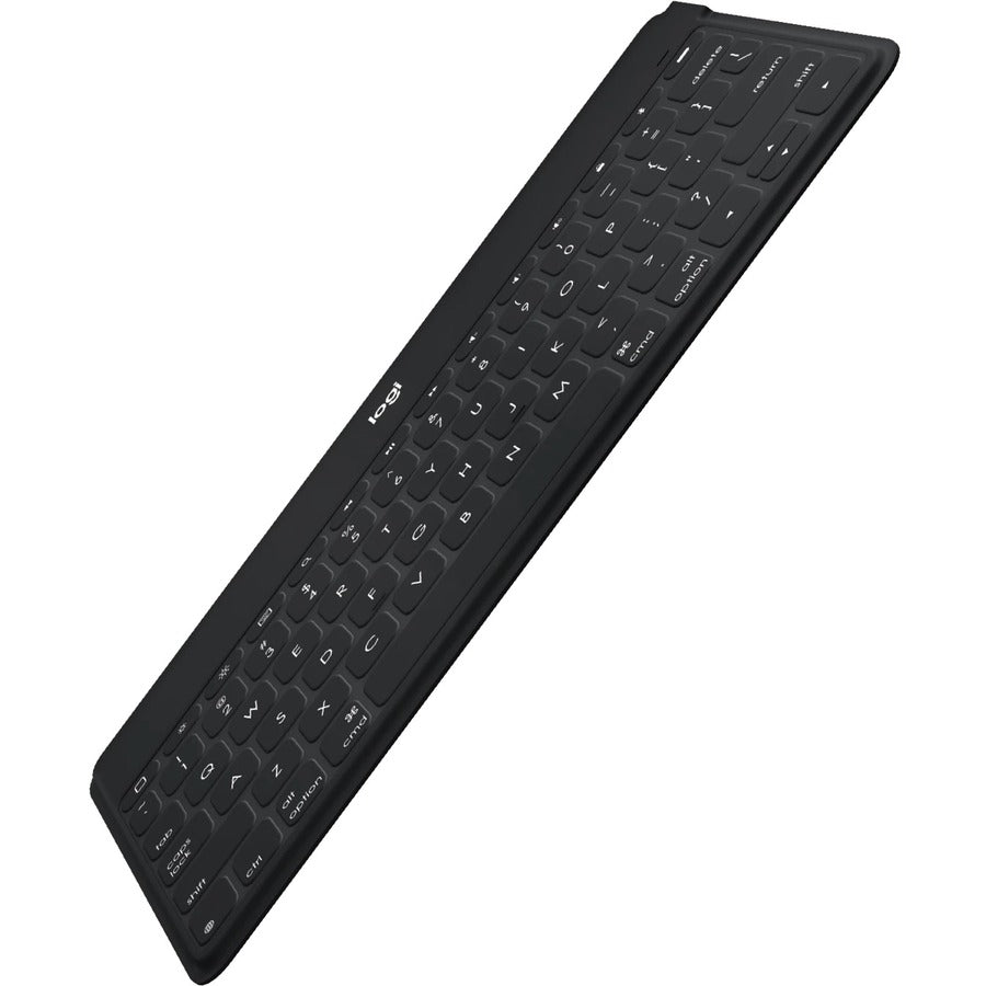 Keys-To-Go Super-Slim and Super-Light Bluetooth Keyboard for iPhone, iPad, and Apple TV - Black - Wireless Connectivity - Bluetooth - Tablet, Smartphone, Smart TV, Tablet, Smartphone, iPhone, iPad, Apple TV - Mechanical Keyswitch - Black