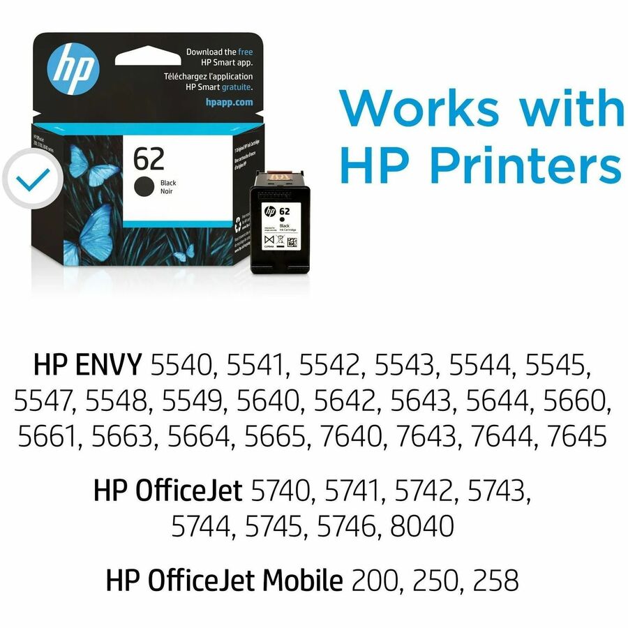 HP 62, (C2P04AN) Black Original Ink Cartridge