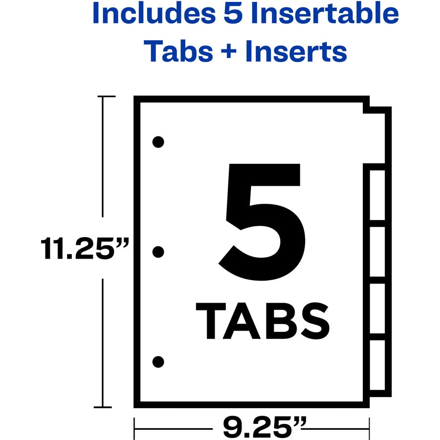 avery-big-tab-insertable-plastic-pocket-dividers-180-x-dividers-180-tabs-5-5-tabs-set-93-divider-width-x-1113-divider-length-3-hole-punched-multicolor-plastic-divider-clear-plastic-tabs-36-carton_ave07708 - 2