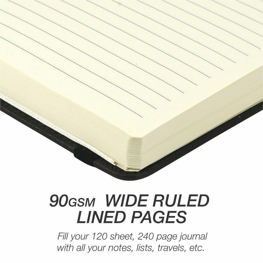 Samsill Classic Journal - 5.25 Inch x 8.25 Inch - Black - Samsill Classic Size Writing Notebook Journal - Hardbound Cover - 5.25 Inch x 8.25 Inch - 120 Ruled Sheets (240 Pages) - Black