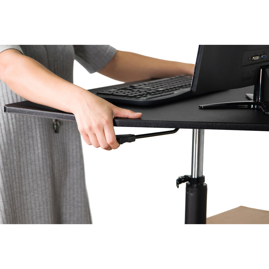 High Rise Adjustable Stand-Up Desk Converter, 28" x 23" x 12" to 16.75", Black, Ships in 1-3 Business Days
