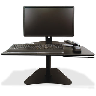 High Rise Adjustable Stand-Up Desk Converter, 28" x 23" x 12" to 16.75", Black, Ships in 1-3 Business Days