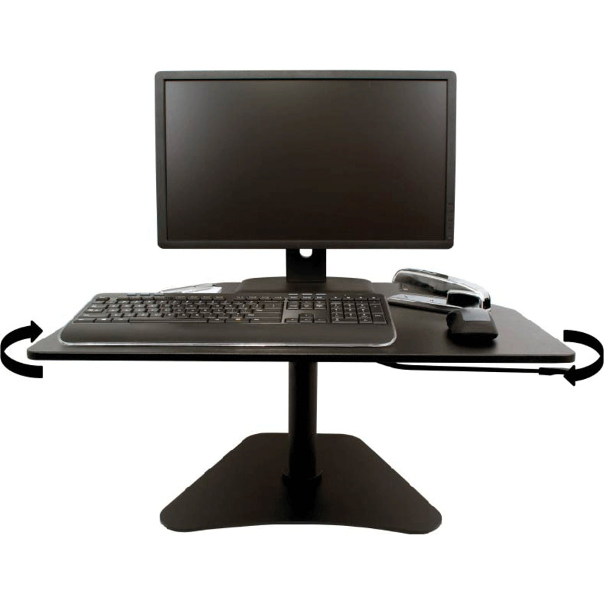 High Rise Adjustable Stand-Up Desk Converter, 28" x 23" x 12" to 16.75", Black, Ships in 1-3 Business Days