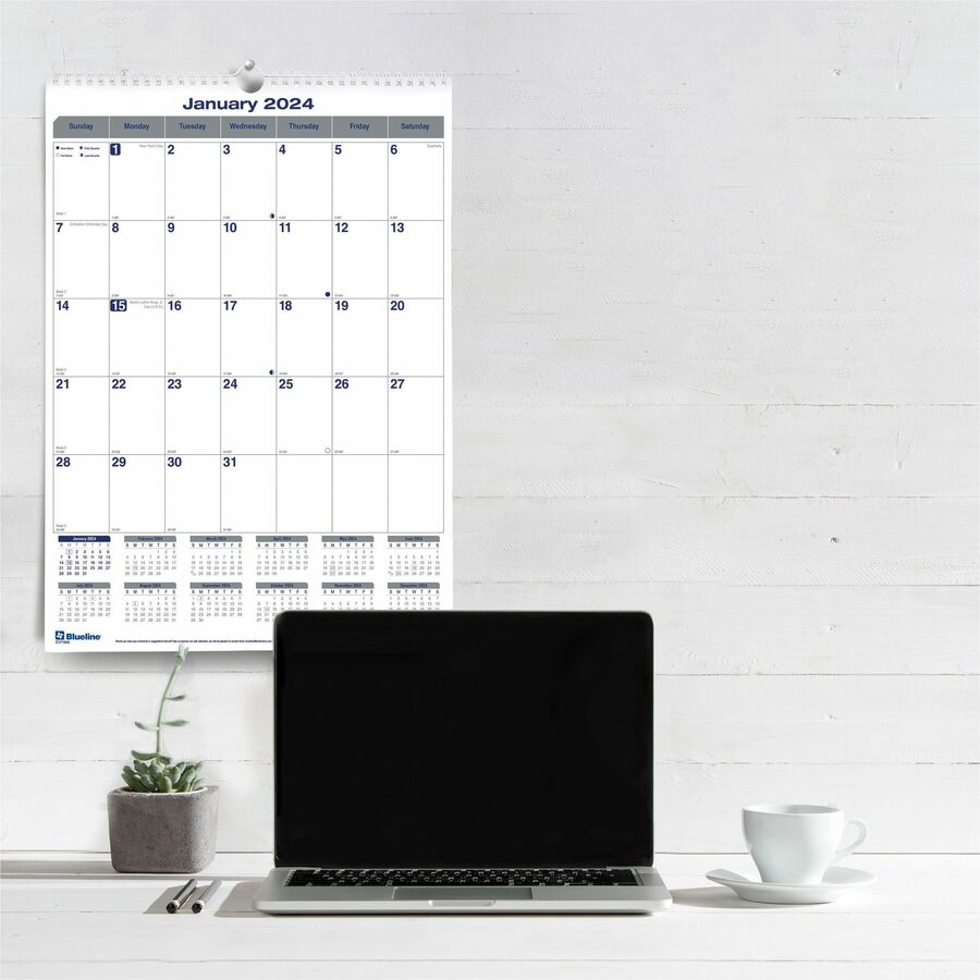 blueline-net-zero-carbon-wall-calendar-julian-dates-monthly-12-month-january-2024-december-2024-1-month-single-page-layout-12-x-17-white-sheet-twin-wire-white-chipboard-black-coverreference-calendar-reinforced-tear-off-1-e_redc171303 - 4