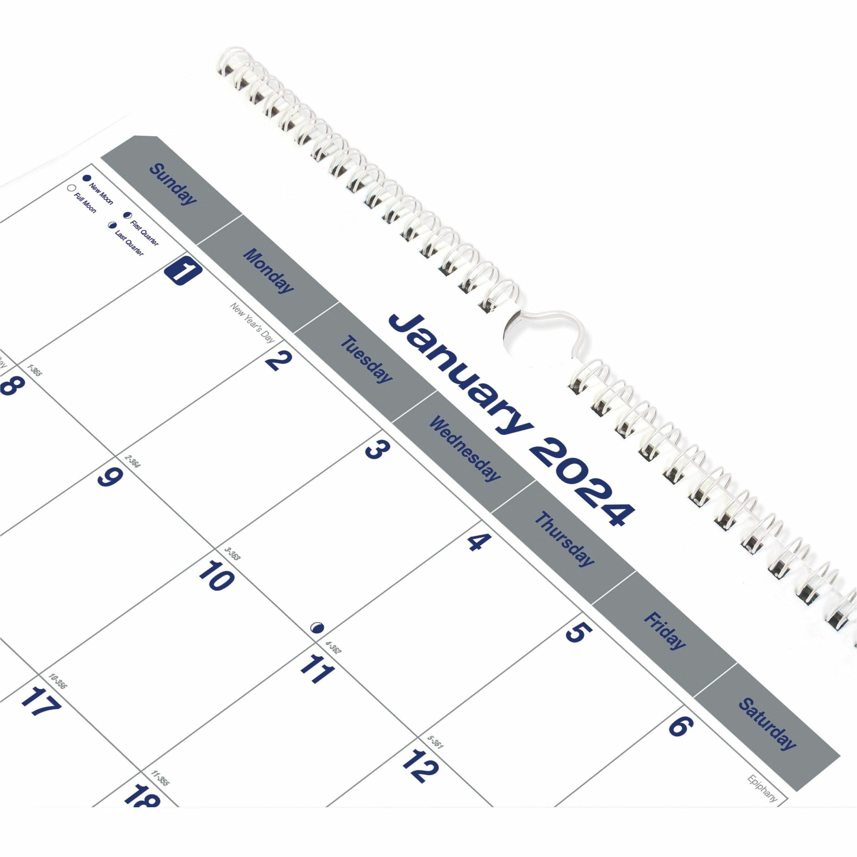 blueline-net-zero-carbon-wall-calendar-julian-dates-monthly-12-month-january-2024-december-2024-1-month-single-page-layout-12-x-17-white-sheet-twin-wire-white-chipboard-black-coverreference-calendar-reinforced-tear-off-1-e_redc171303 - 3