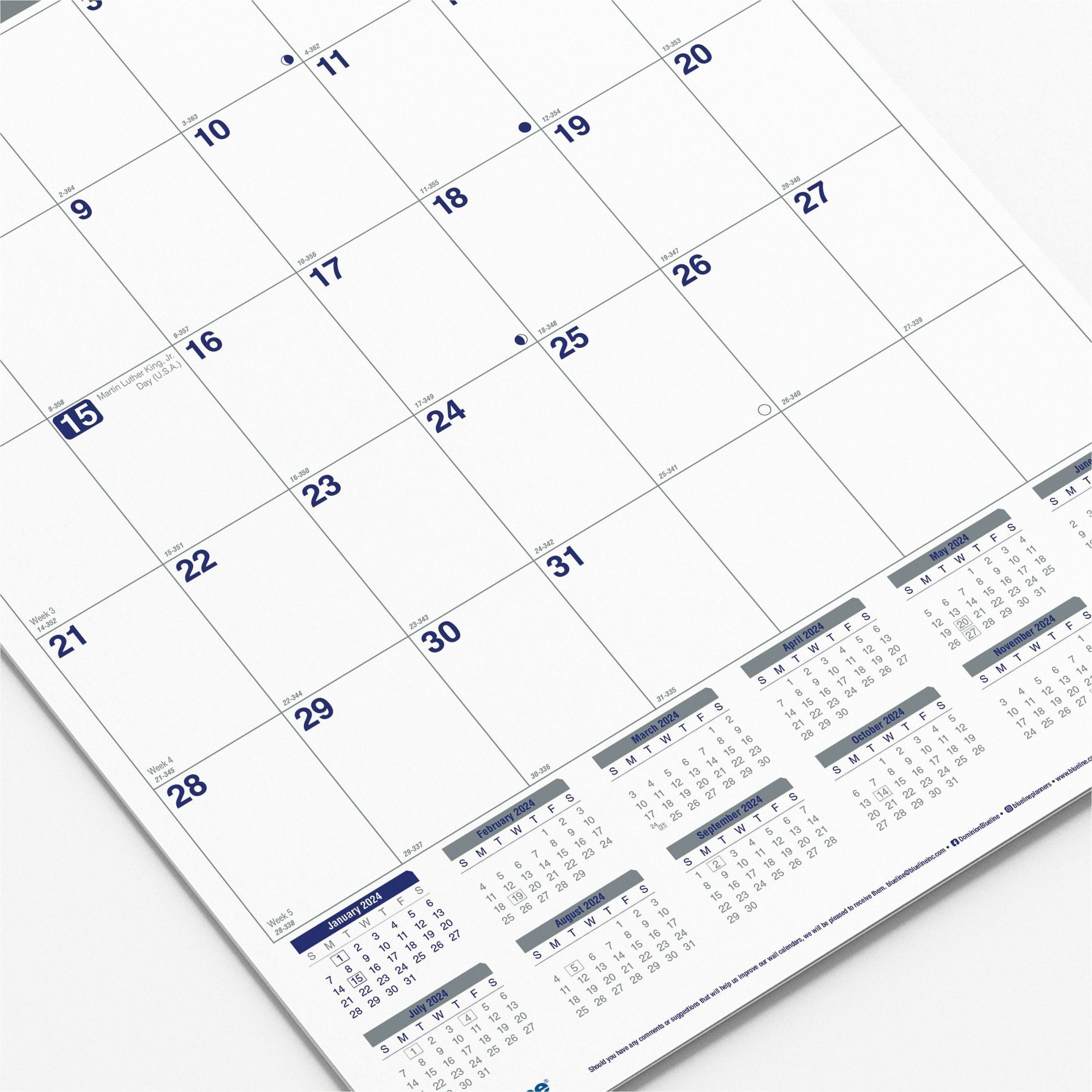 blueline-net-zero-carbon-wall-calendar-julian-dates-monthly-12-month-january-2024-december-2024-1-month-single-page-layout-12-x-17-white-sheet-twin-wire-white-chipboard-black-coverreference-calendar-reinforced-tear-off-1-e_redc171303 - 2