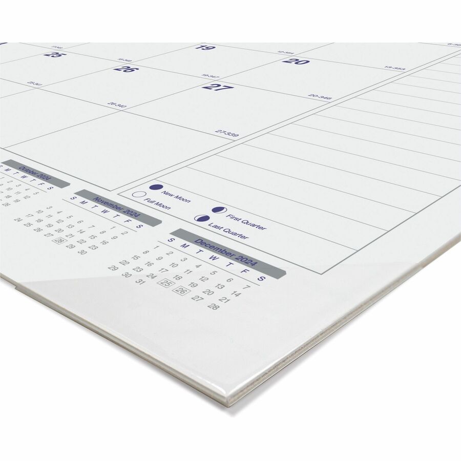 Net Zero Carbon Monthly Desk Pad Calendar, 22 x 17, White/Gray/Blue Sheets, Black Binding, 12-Month (Jan to Dec): 2024