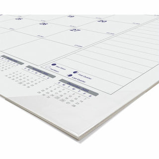 Net Zero Carbon Monthly Desk Pad Calendar, 22 x 17, White/Gray/Blue Sheets, Black Binding, 12-Month (Jan to Dec): 2024