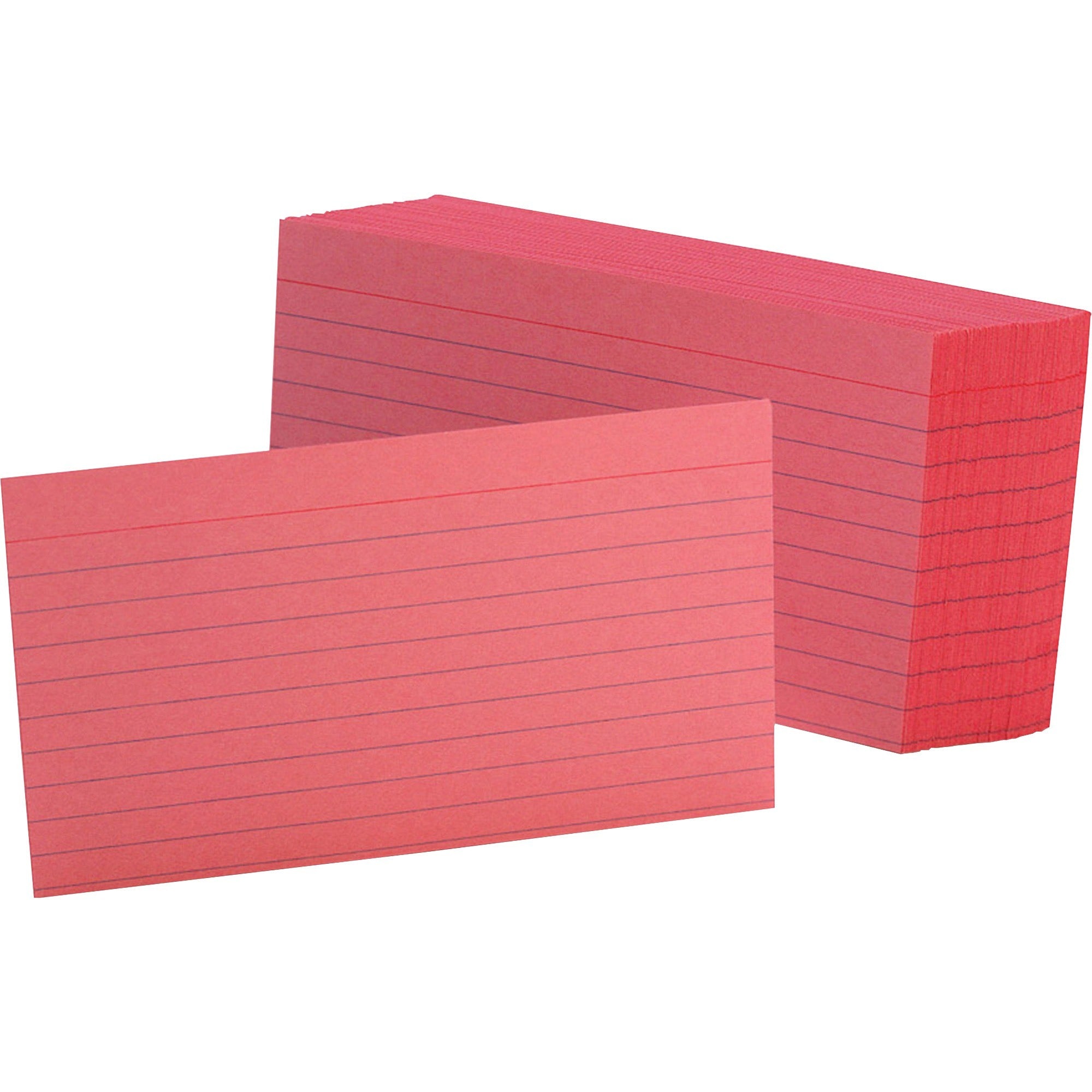 Ruled Index Cards, 3 x 5, Cherry, 100/Pack
