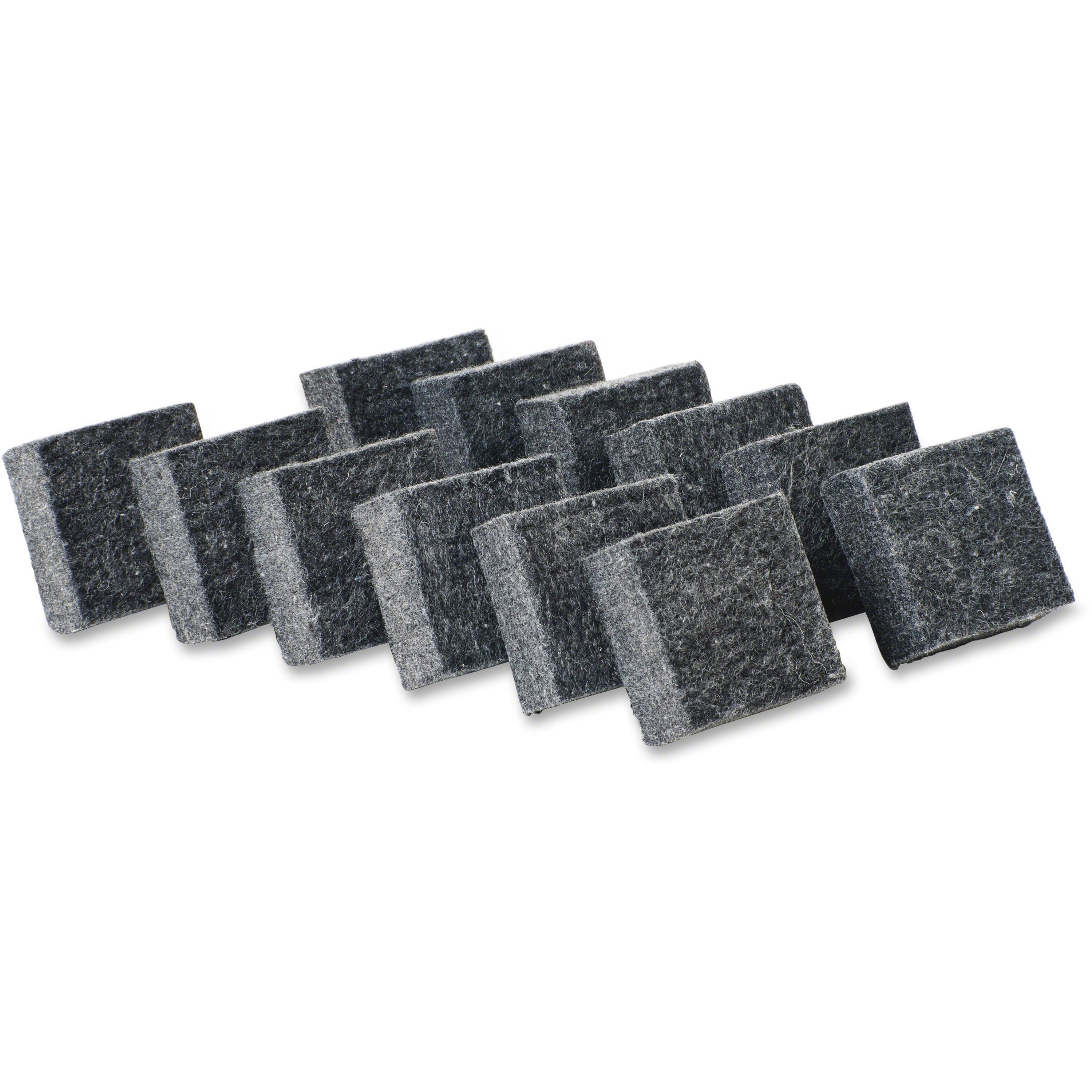 CLI Multi-purpose Eraser - 2" Width x 2" Length - Used as Mark Remover - Charcoal Gray - Felt - 12 / Pack - 
