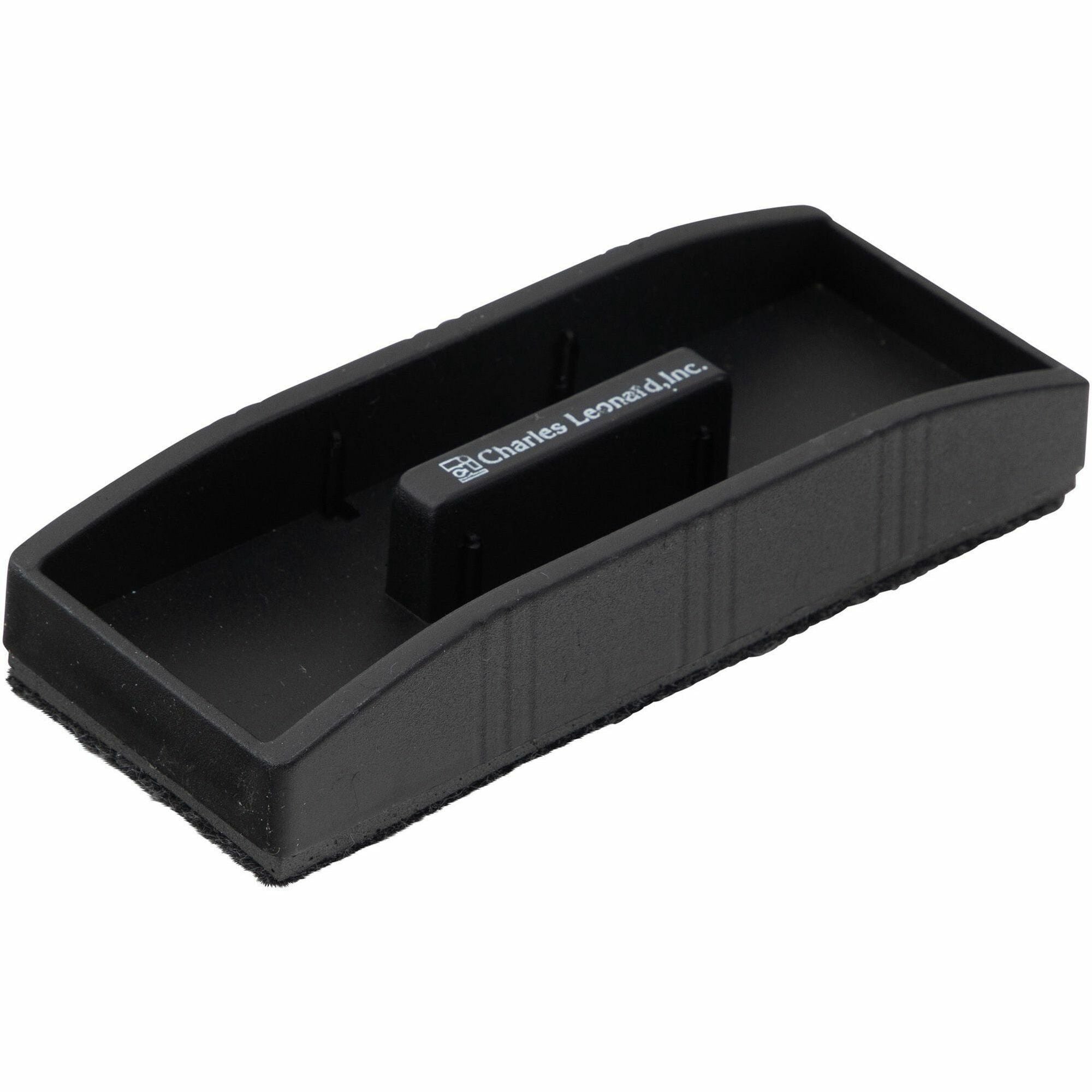 CLI Magnetic Whiteboard Eraser - 2" Width x 5" Length - Used as Mark Remover - Built-in Marker Storage, Magnetic - Black - 1Each