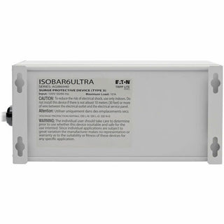 Isobar Surge Protector, 6 AC Outlets, 6 ft Cord, 3,330 J, Light Gray
