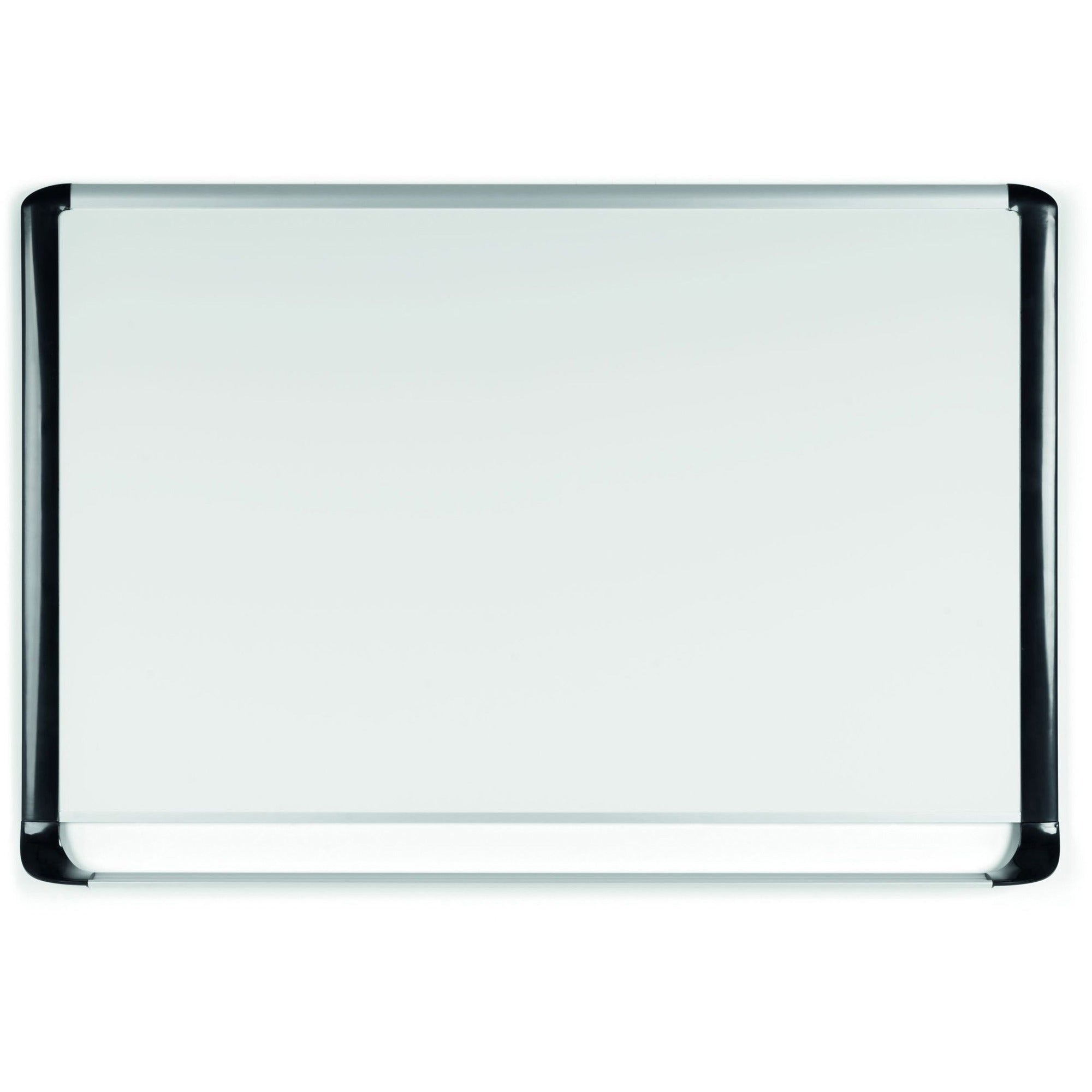 MasterVision MVI Platinum Plus Dry-erase Board - 36" (3 ft) Width x 24" (2 ft) Height - White Porcelain Surface - Silver/Black Aluminum/Plastic Frame - Rectangle - Magnetic - Scratch Resistant, Ghost Resistant, Marker Tray, Sturdy - Assembly Required - 