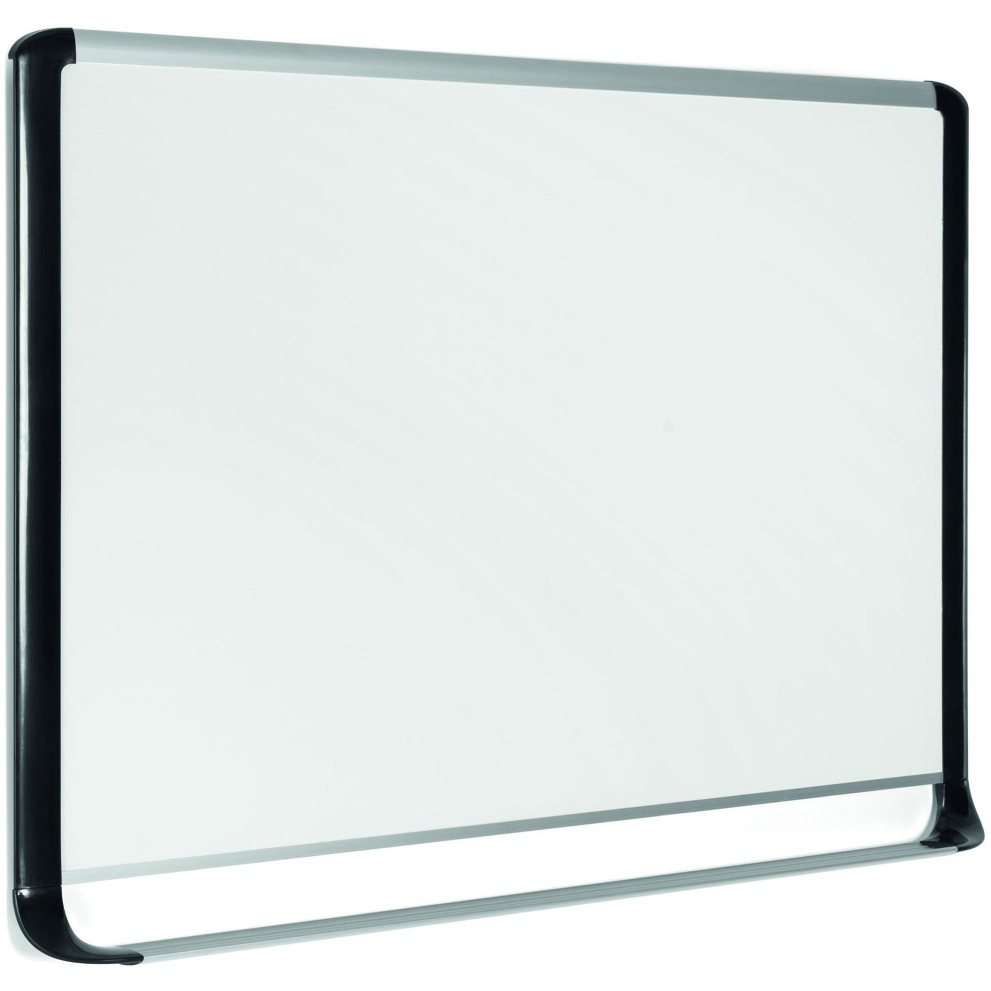 MasterVision MVI Platinum Plus Dry-erase Board - 36" (3 ft) Width x 24" (2 ft) Height - White Porcelain Surface - Silver/Black Aluminum/Plastic Frame - Rectangle - Magnetic - Scratch Resistant, Ghost Resistant, Marker Tray, Sturdy - Assembly Required - 