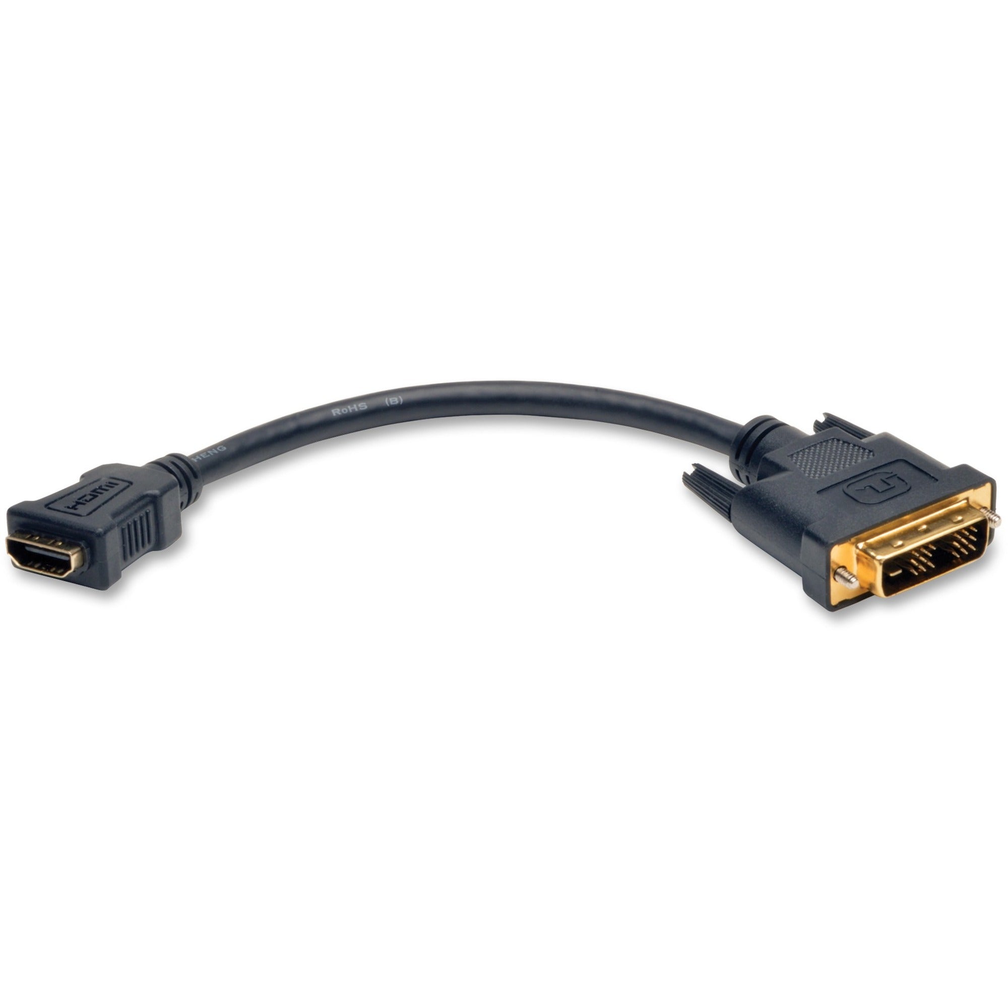 Tripp Lite by Eaton HDMI to DVI-D Adapter Cable (F/M), 8 in. (20.3 cm) - 8" DVI-D/HDMI Video Cable for Video Device - First End: 1 x DVI-D (Single-Link) Digital Video - Male - Second End: 1 x HDMI Digital Audio/Video - Female - Supports up to 1920 x