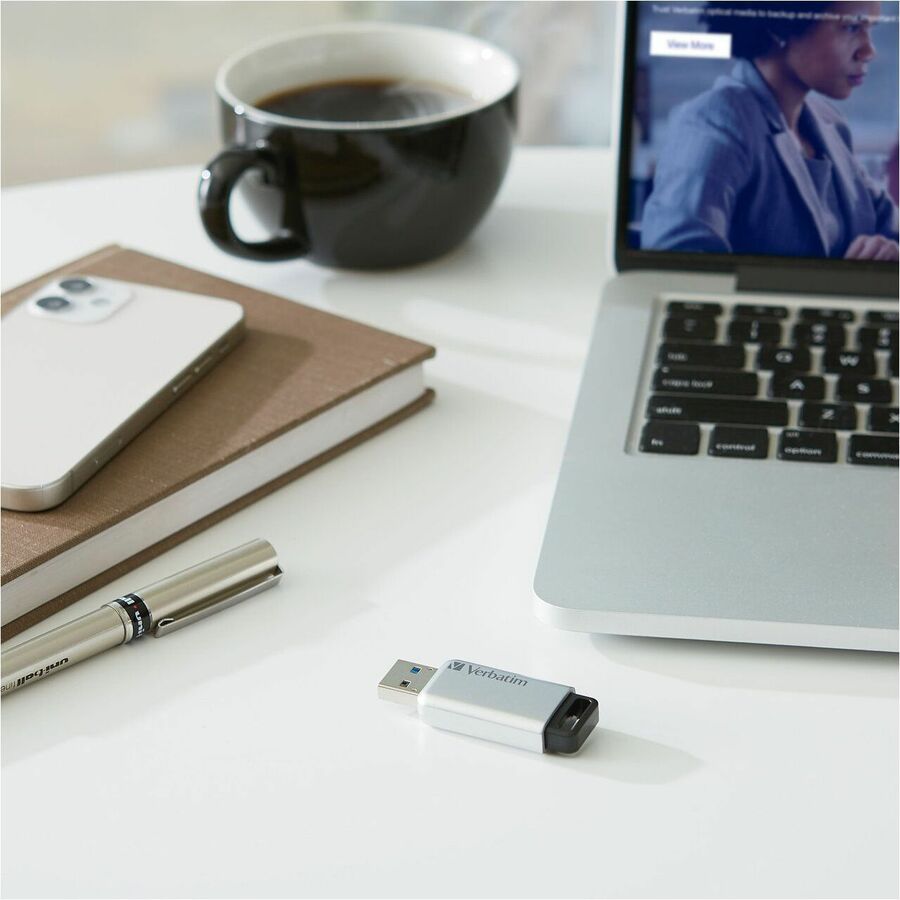 Store 'n' Go Secure Pro USB Flash Drive with AES 256 Encryption, 16 GB, Silver