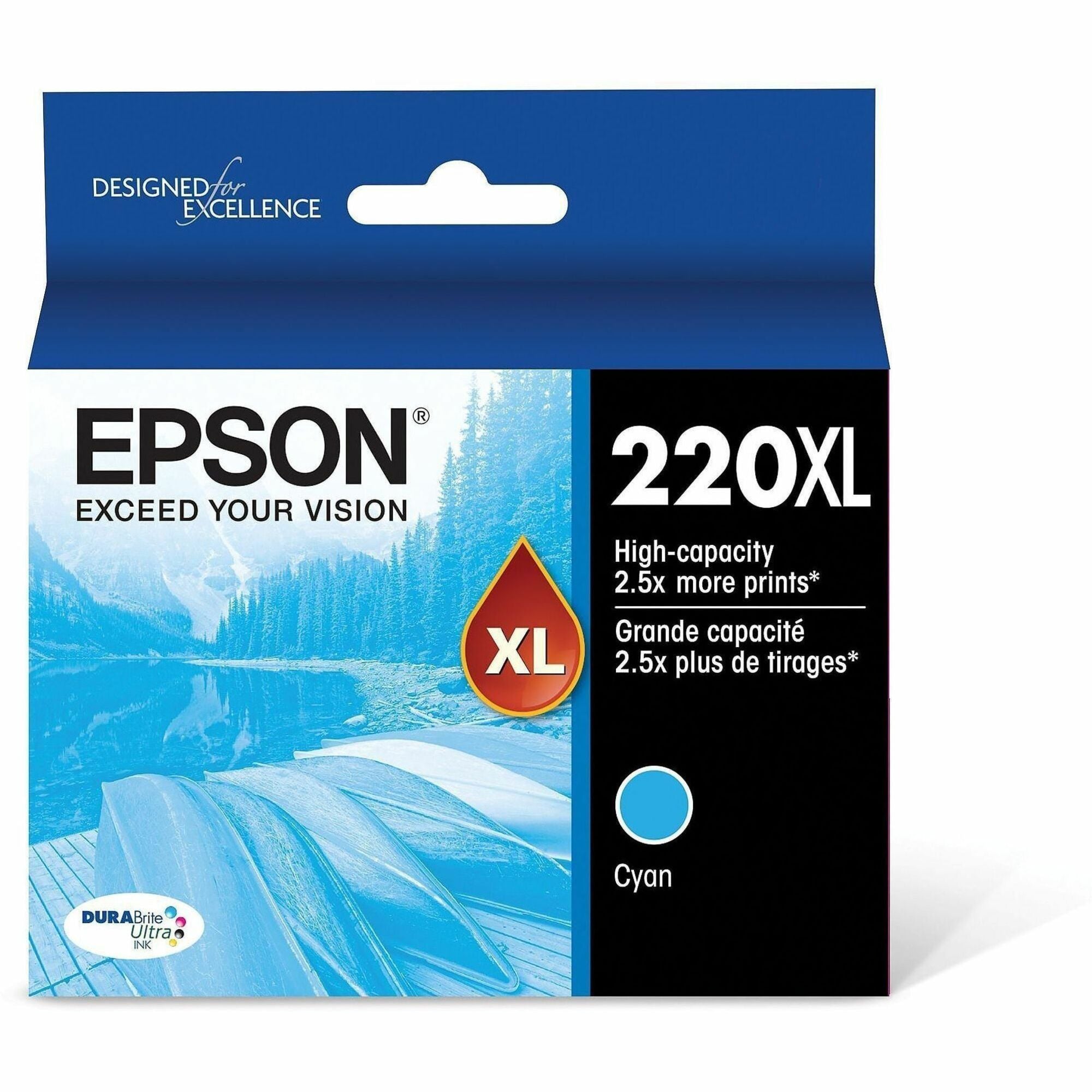 T220XL220-S (220XL) DURABrite Ultra High-Yield Ink, 450 Page-Yield, Cyan